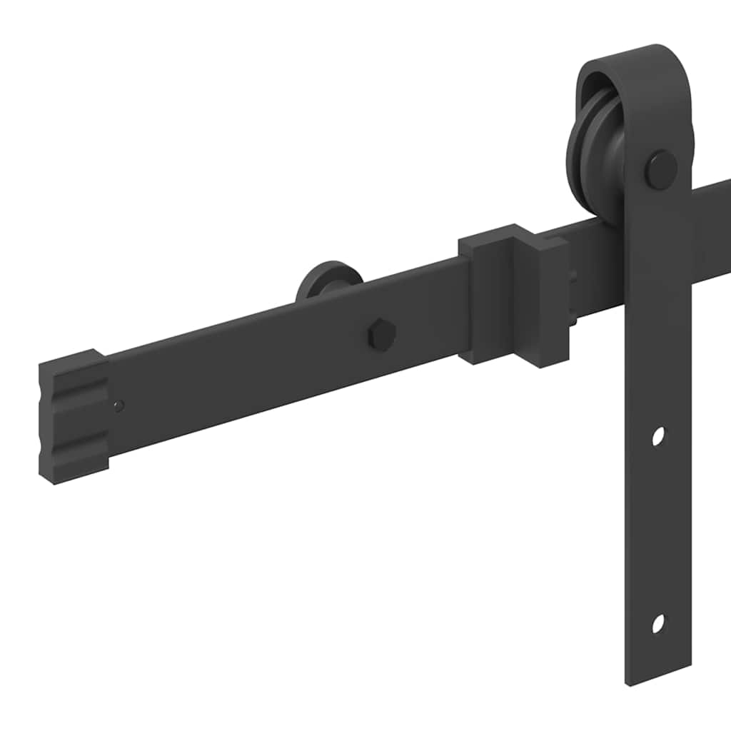 vidaXL System do montażu drzwi przesuwnych, 213,5 cm, stal, czarny