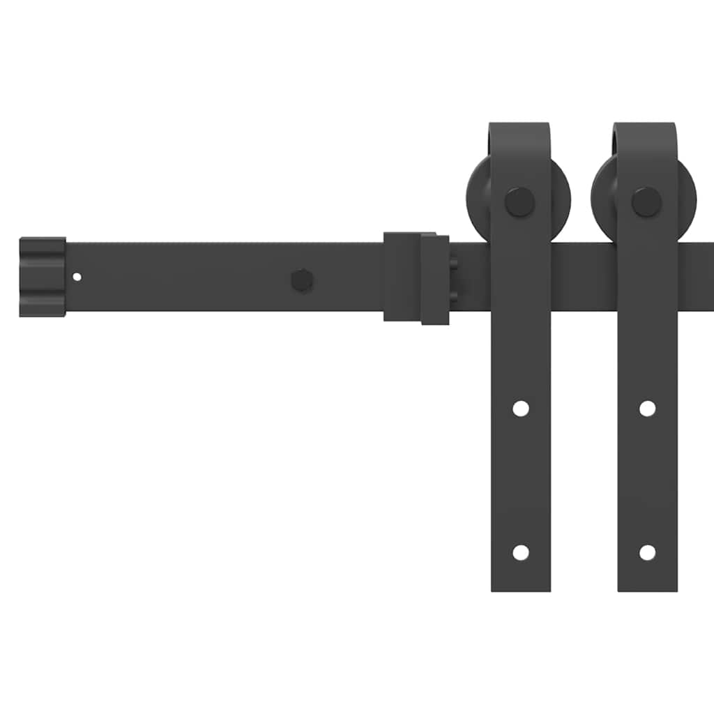 vidaXL System do montażu drzwi przesuwnych, 213,5 cm, stal, czarny