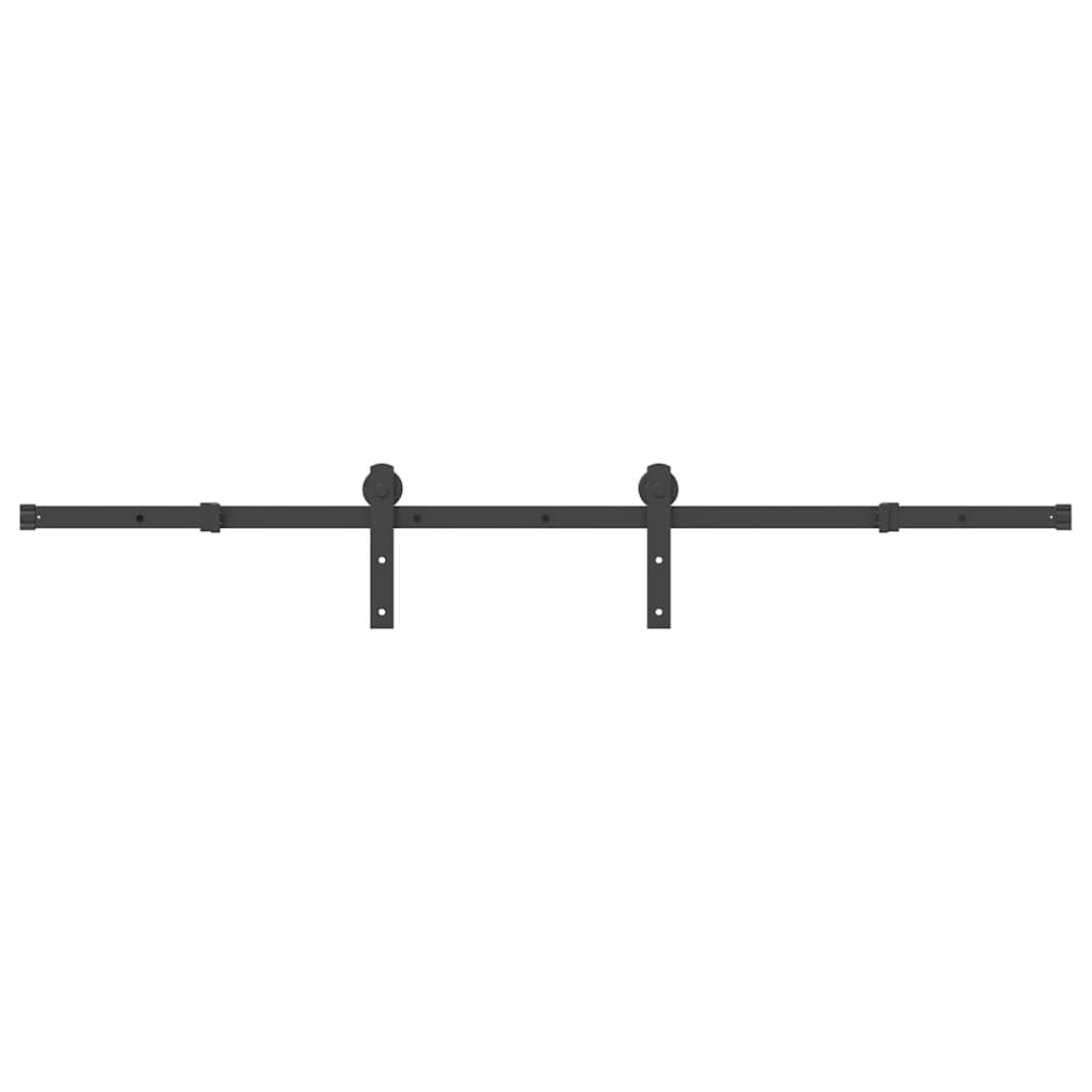 vidaXL System do montażu drzwi przesuwnych, 183 cm, stal, czarny