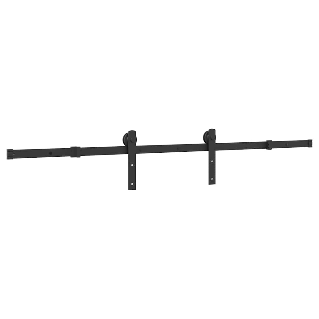 vidaXL System do montażu drzwi przesuwnych, 183 cm, stal, czarny