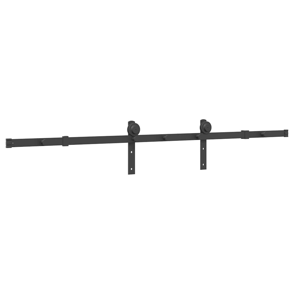 vidaXL System do montażu drzwi przesuwnych, 183 cm, stal, czarny