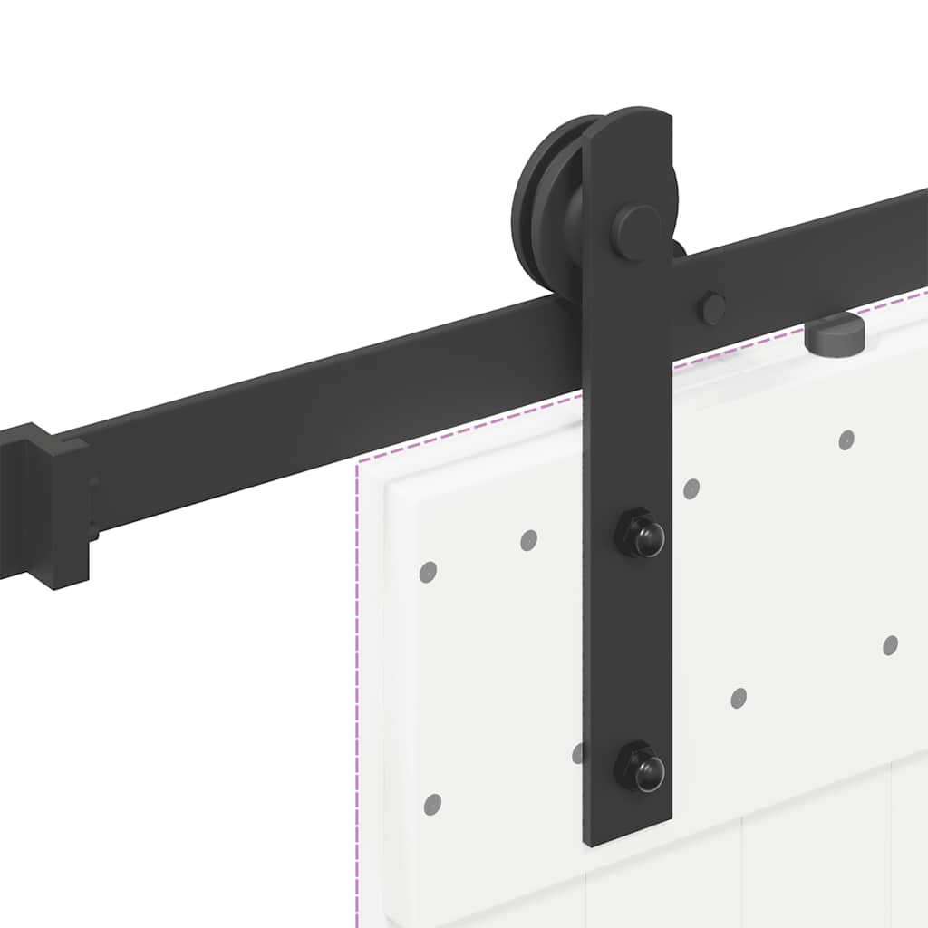 vidaXL System do montażu drzwi przesuwnych, 183 cm, stal, czarny