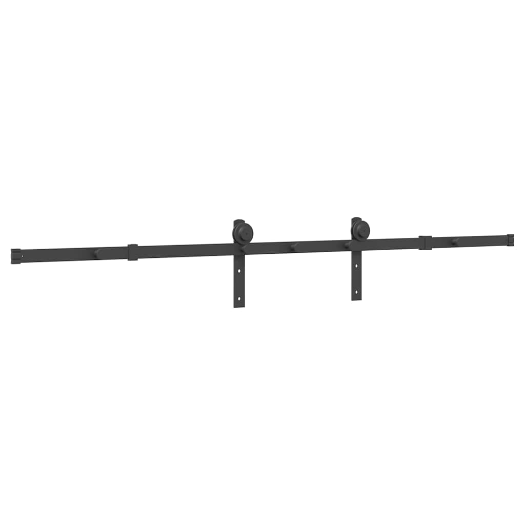 vidaXL System do montażu drzwi przesuwnych, 200 cm, stal, czarny