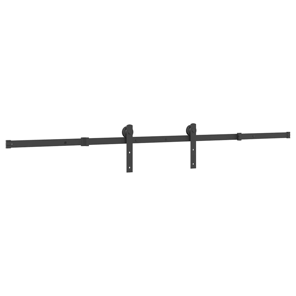 vidaXL System do montażu drzwi przesuwnych, 213,5 cm, stal, czarny