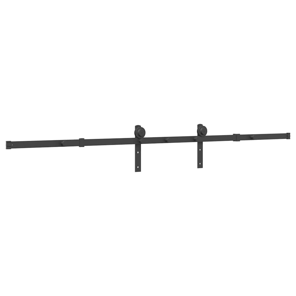 vidaXL System do montażu drzwi przesuwnych, 213,5 cm, stal, czarny