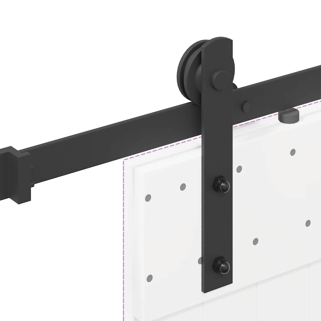 vidaXL System do montażu drzwi przesuwnych, 213,5 cm, stal, czarny