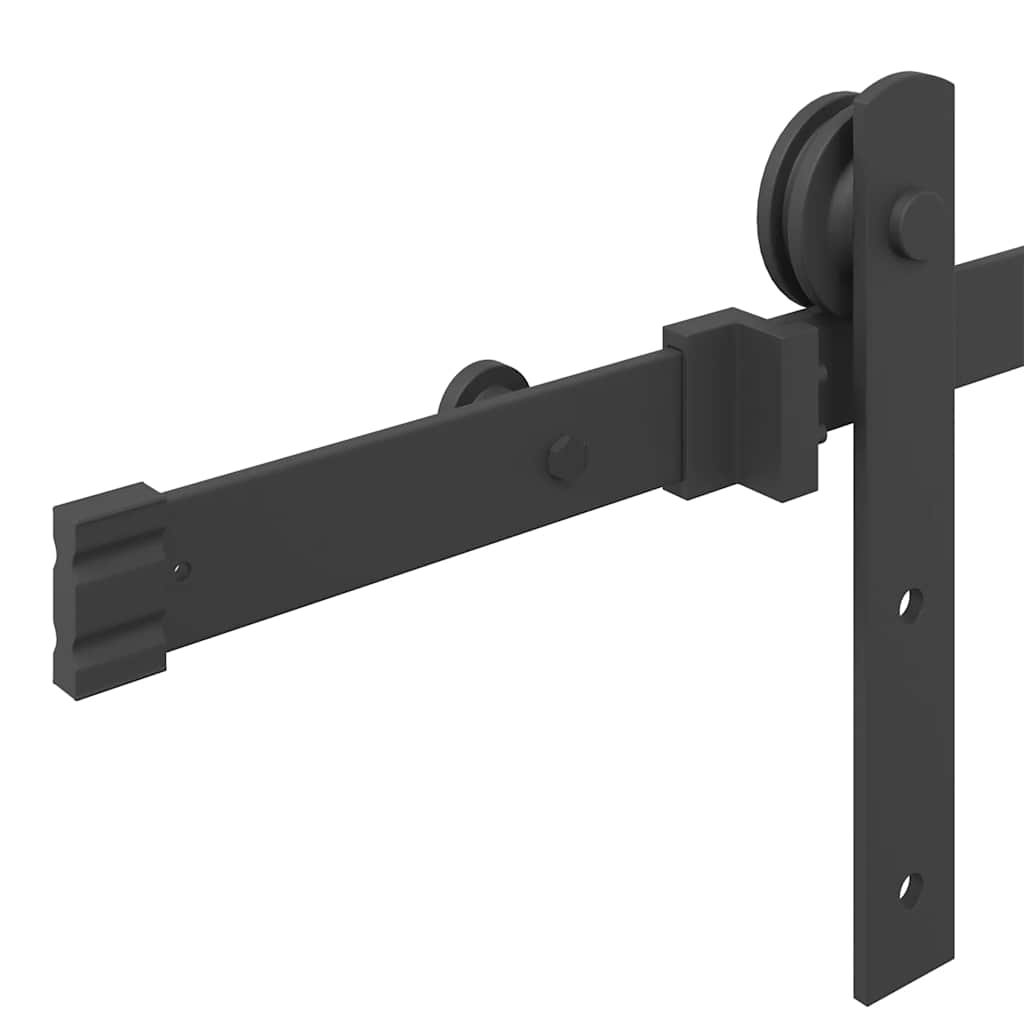 vidaXL System do montażu drzwi przesuwnych, 213,5 cm, stal, czarny