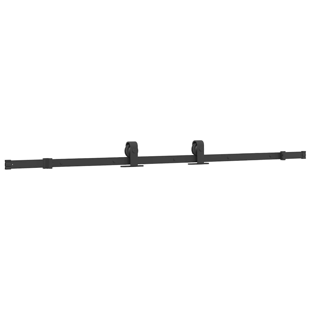 vidaXL System do montażu drzwi przesuwnych, 183 cm, stal, czarny