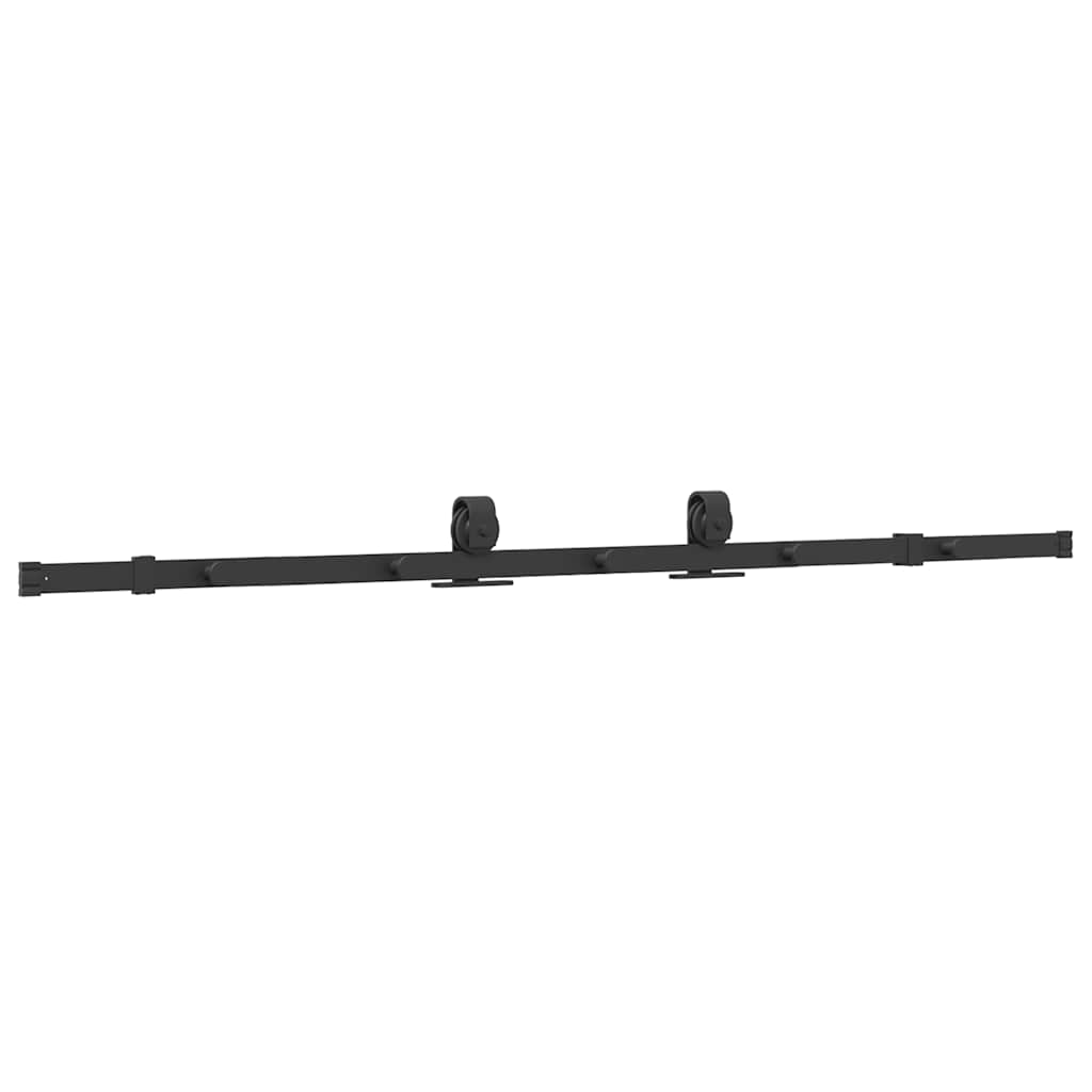 vidaXL System do montażu drzwi przesuwnych, 183 cm, stal, czarny