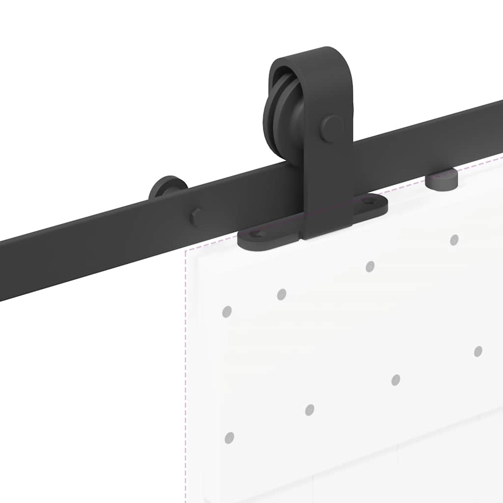 vidaXL System do montażu drzwi przesuwnych, 200 cm, stal, czarny