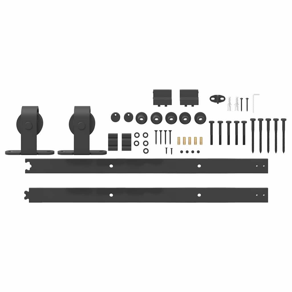 vidaXL System do montażu drzwi przesuwnych, 152,5 cm, stal, czarny