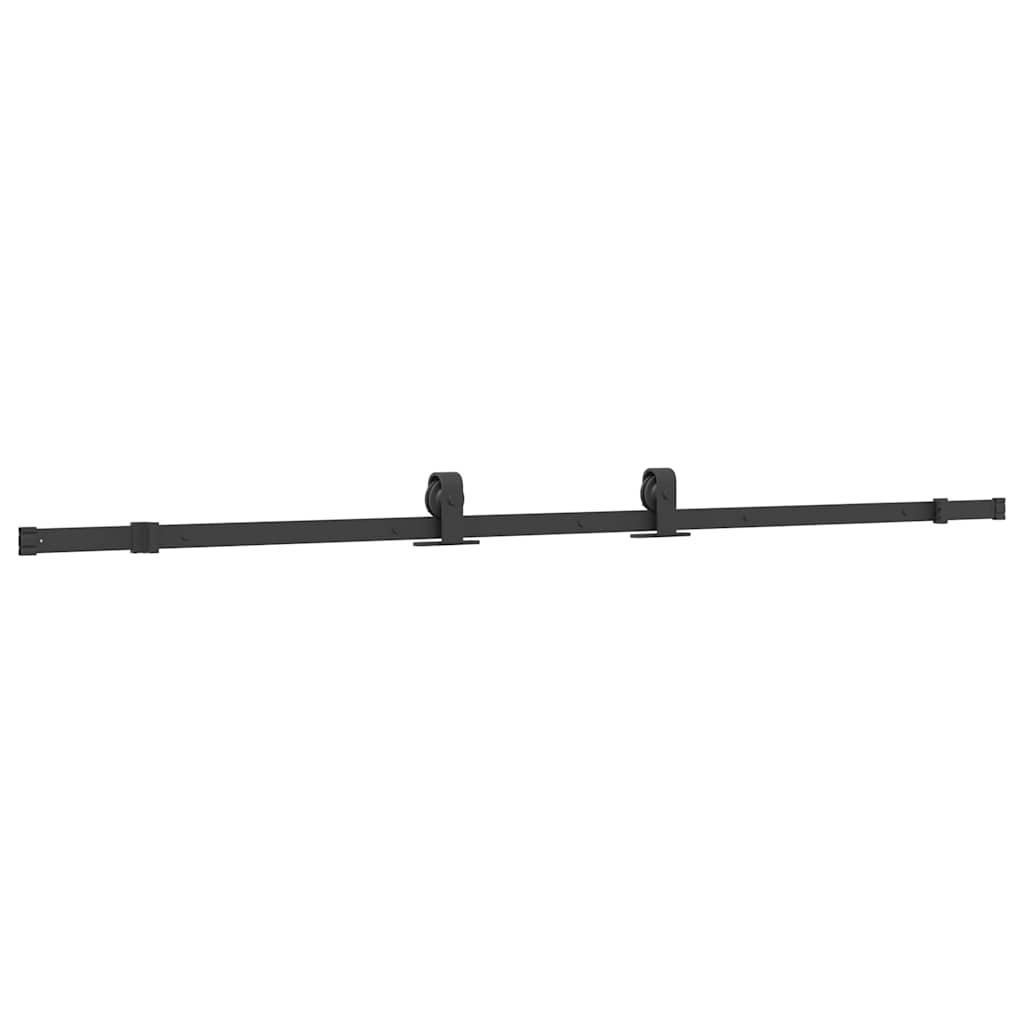 vidaXL System do montażu drzwi przesuwnych, 213 cm, stal, czarny