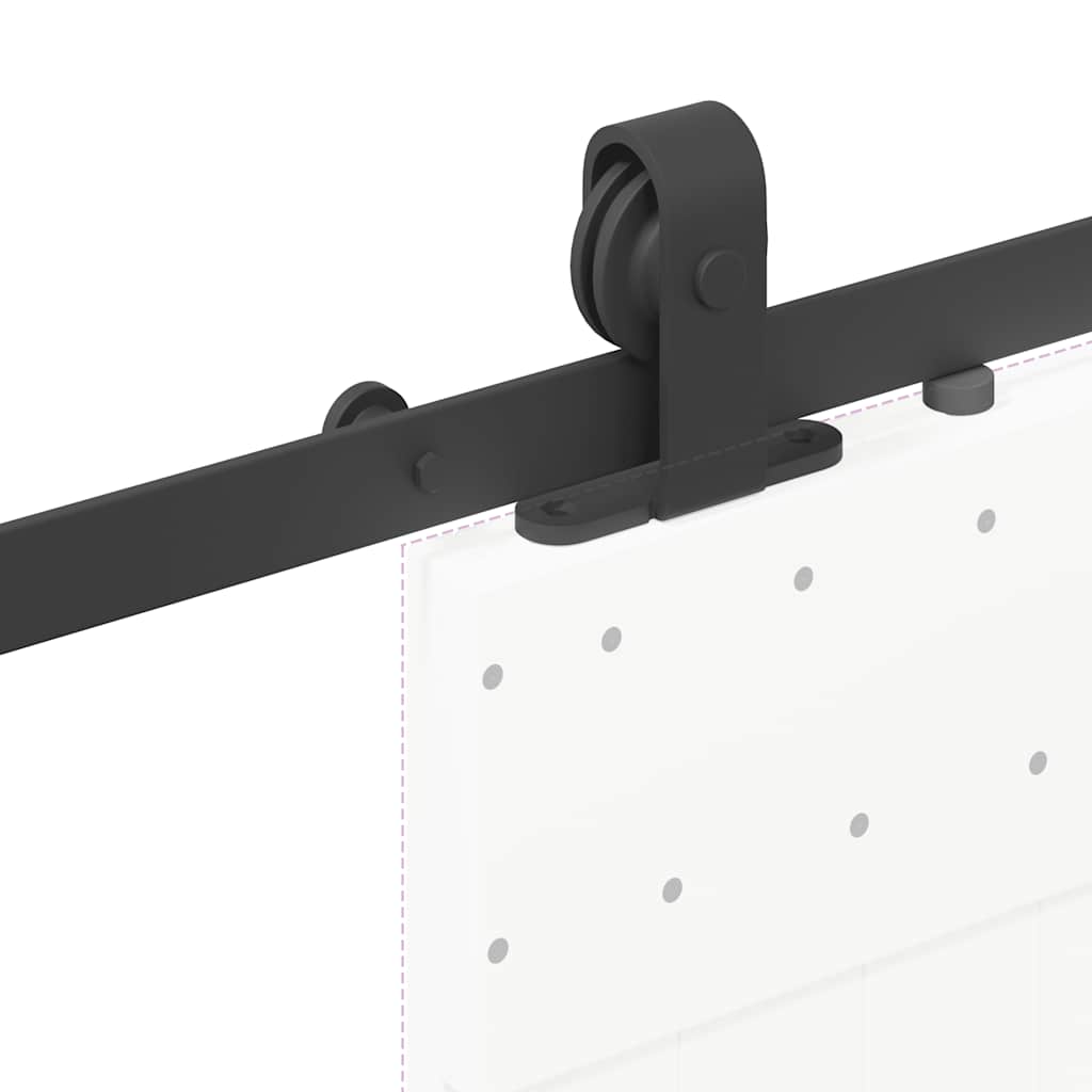 vidaXL System do montażu drzwi przesuwnych, 213 cm, stal, czarny