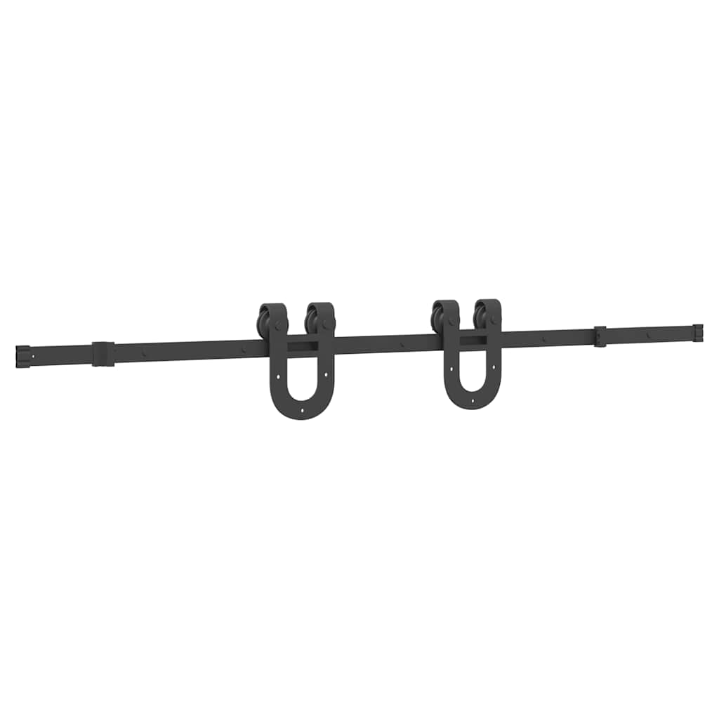 vidaXL System do montażu drzwi przesuwnych, 183 cm, stal, czarny
