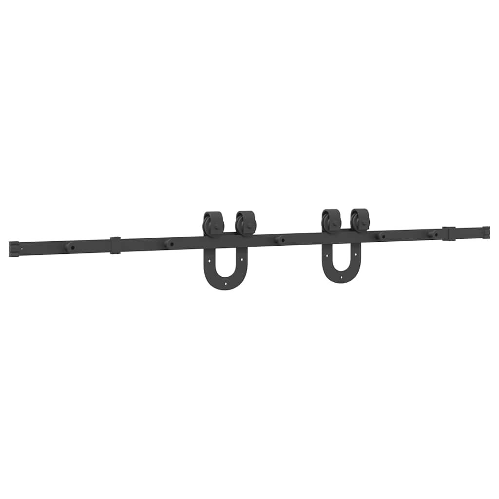 vidaXL System do montażu drzwi przesuwnych, 183 cm, stal, czarny