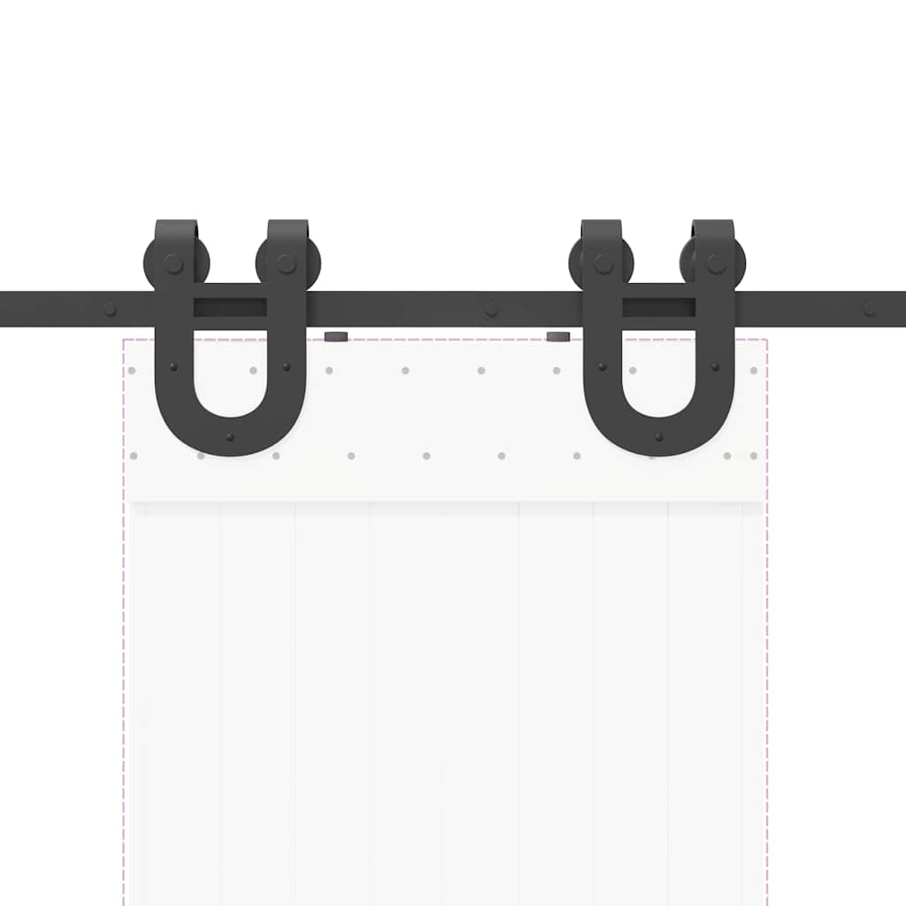 vidaXL System do montażu drzwi przesuwnych, 183 cm, stal, czarny