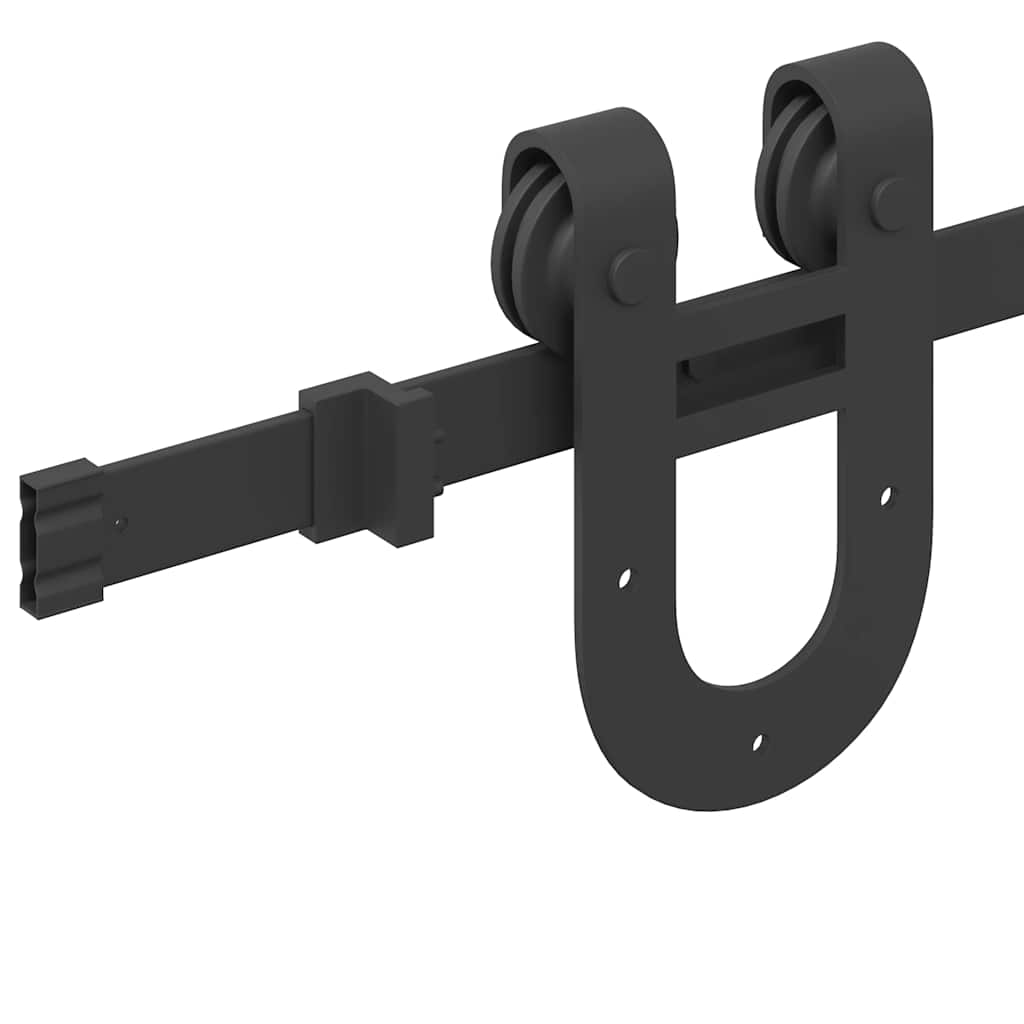vidaXL System do montażu drzwi przesuwnych, 183 cm, stal, czarny