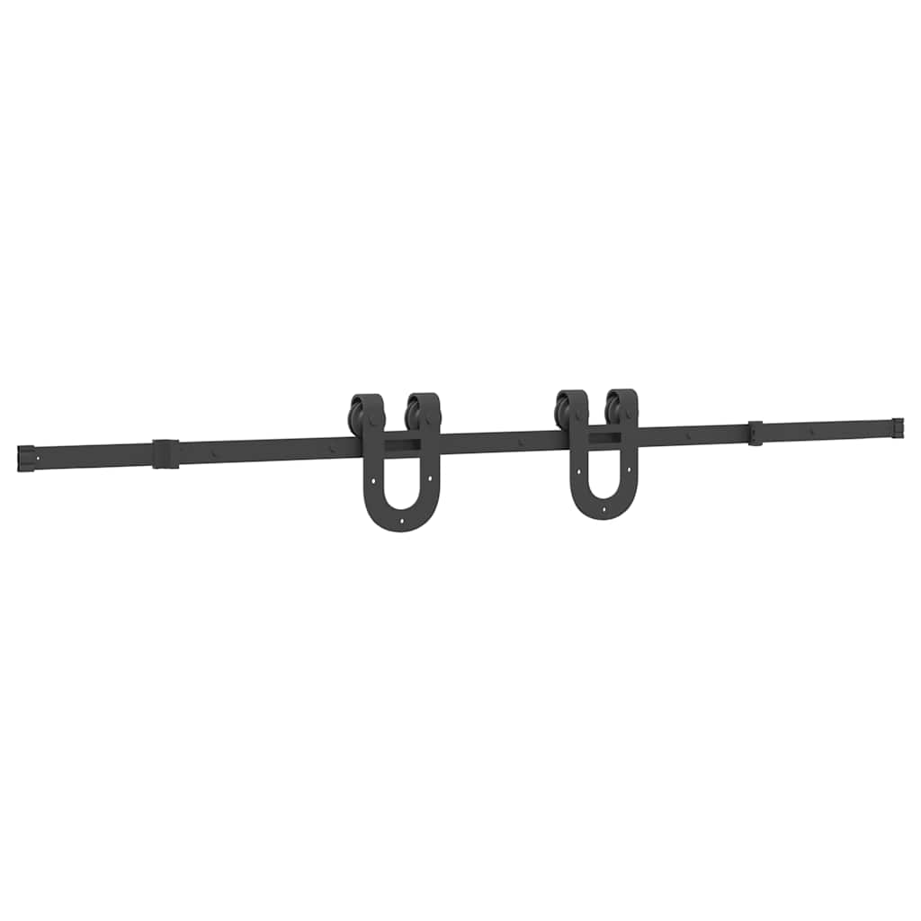 vidaXL System do montażu drzwi przesuwnych, 200 cm, stal, czarny