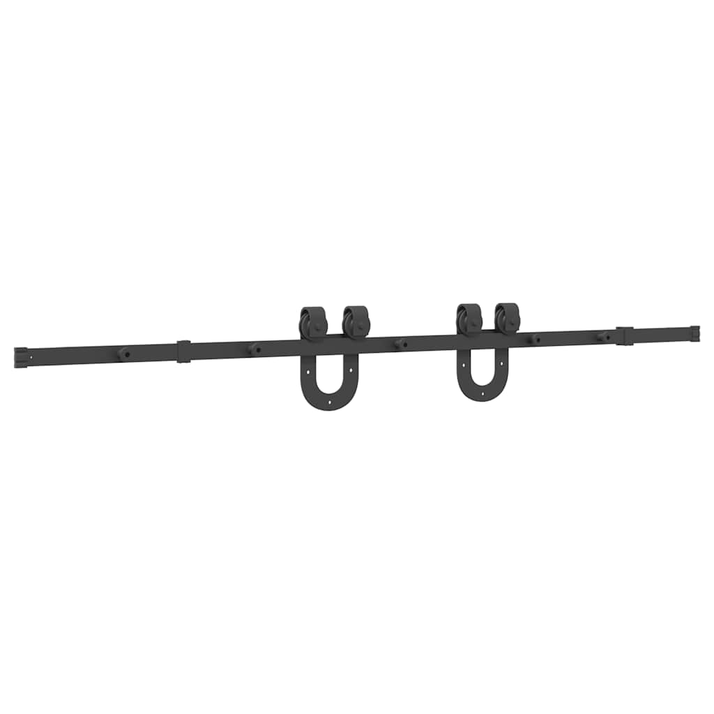 vidaXL System do montażu drzwi przesuwnych, 200 cm, stal, czarny