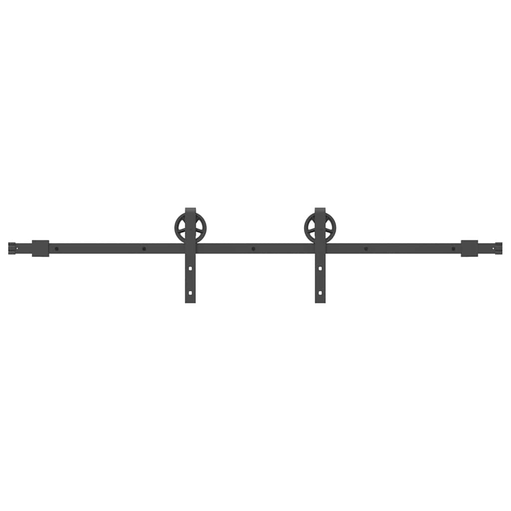 vidaXL System do montażu drzwi przesuwnych, 183 cm, stal, czarny