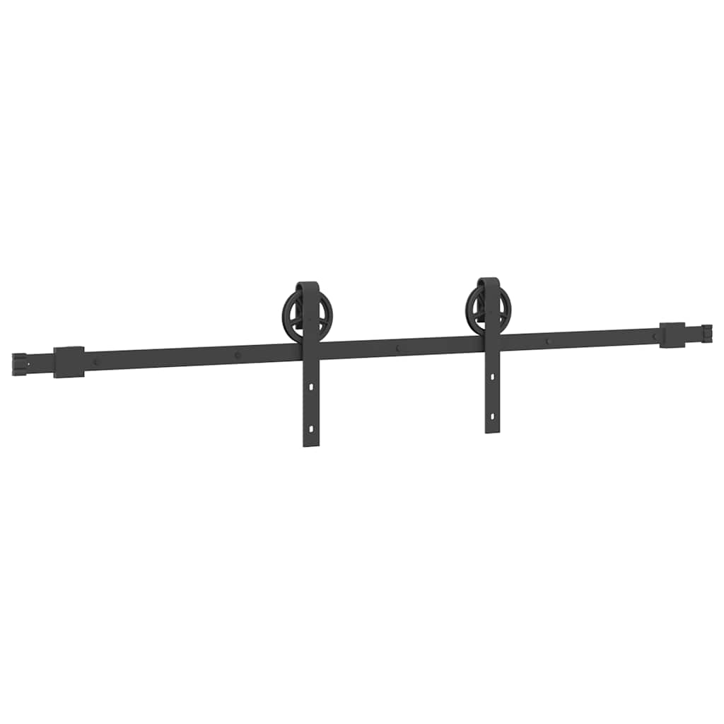 vidaXL System do montażu drzwi przesuwnych, 183 cm, stal, czarny