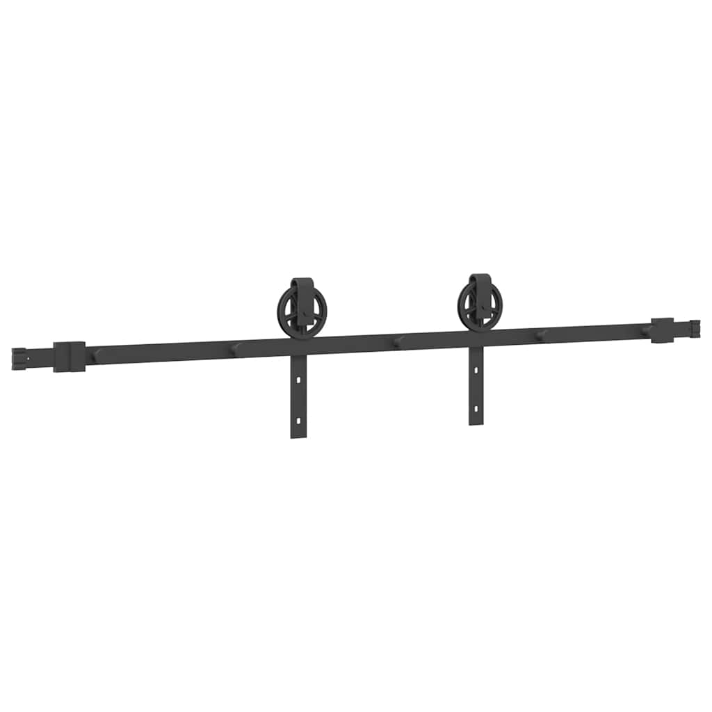 vidaXL System do montażu drzwi przesuwnych, 183 cm, stal, czarny
