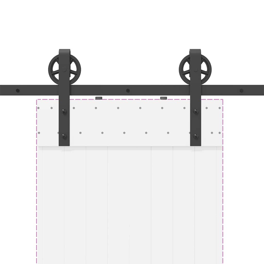 vidaXL System do montażu drzwi przesuwnych, 183 cm, stal, czarny
