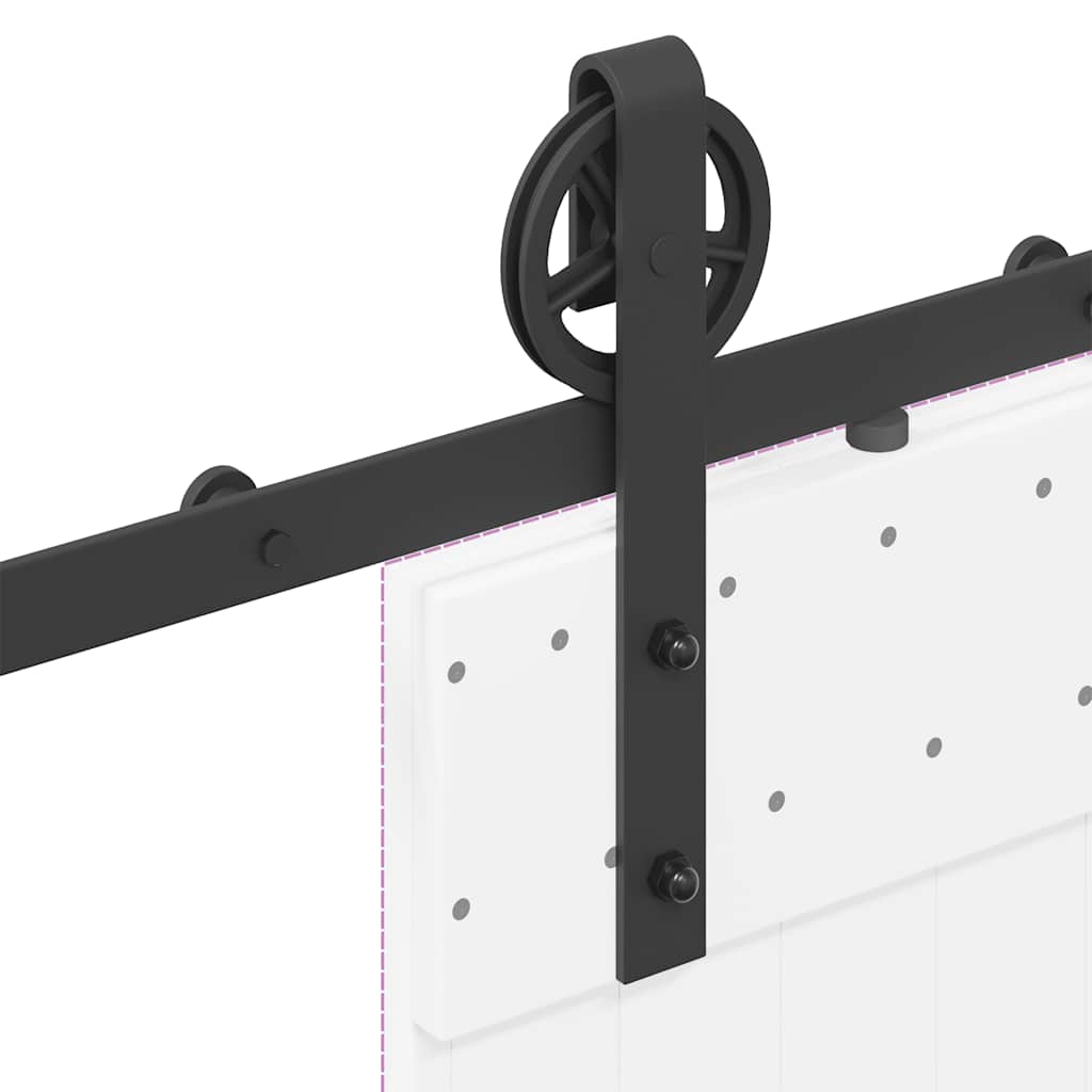 vidaXL System do montażu drzwi przesuwnych, 183 cm, stal, czarny