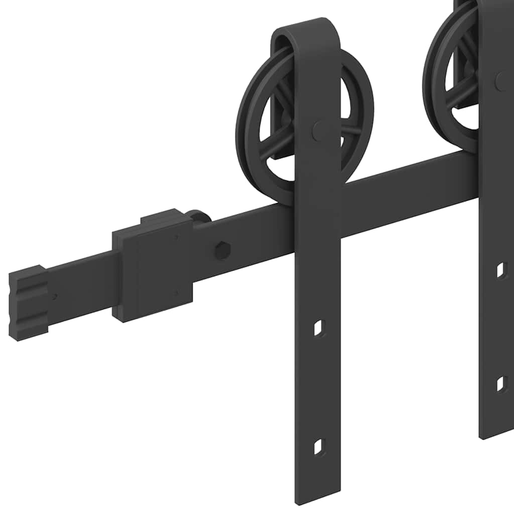 vidaXL System do montażu drzwi przesuwnych, 183 cm, stal, czarny