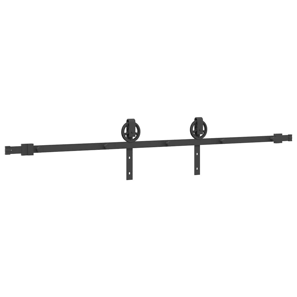 vidaXL System do montażu drzwi przesuwnych, 200 cm, stal, czarny