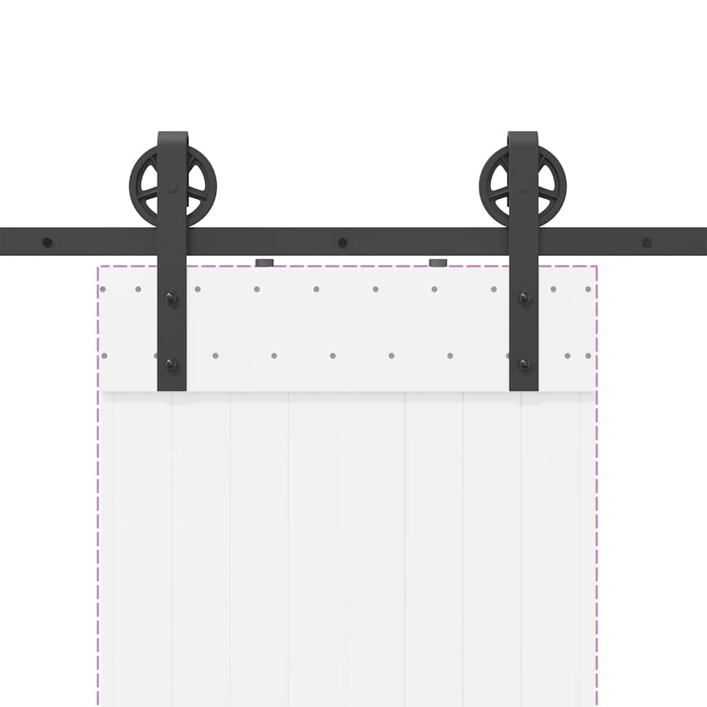 vidaXL System do montażu drzwi przesuwnych, 200 cm, stal, czarny
