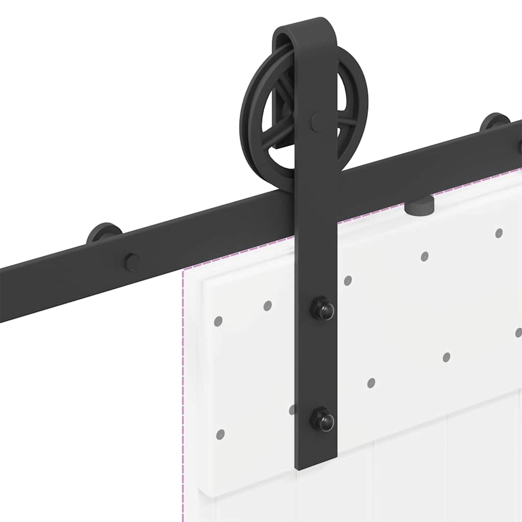 vidaXL System do montażu drzwi przesuwnych, 200 cm, stal, czarny