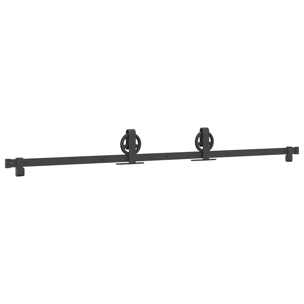 vidaXL System do montażu drzwi przesuwnych, 183 cm, stal, czarny