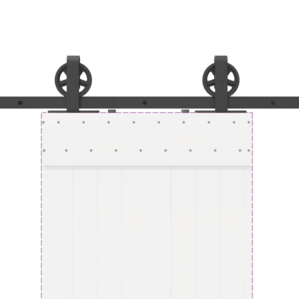vidaXL System do montażu drzwi przesuwnych, 183 cm, stal, czarny