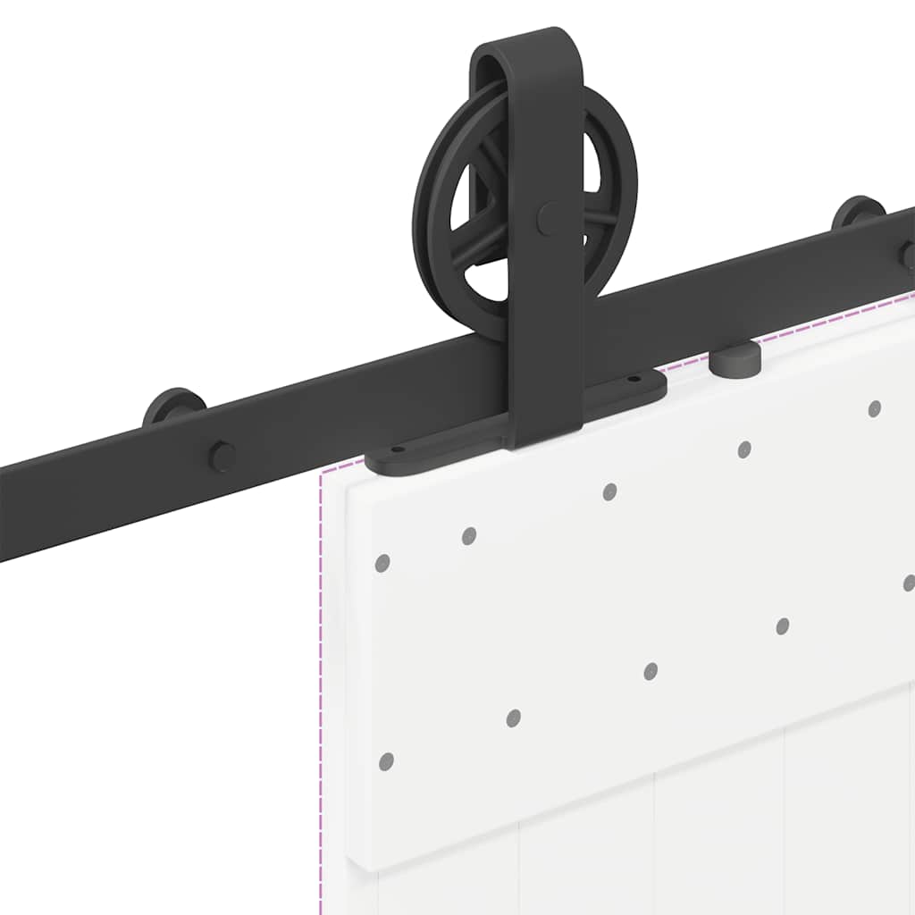 vidaXL System do montażu drzwi przesuwnych, 183 cm, stal, czarny