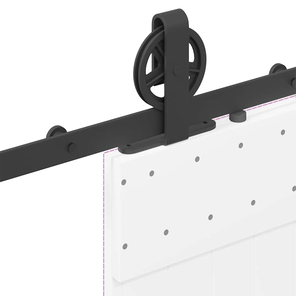 vidaXL System do montażu drzwi przesuwnych, 200 cm, stal, czarny