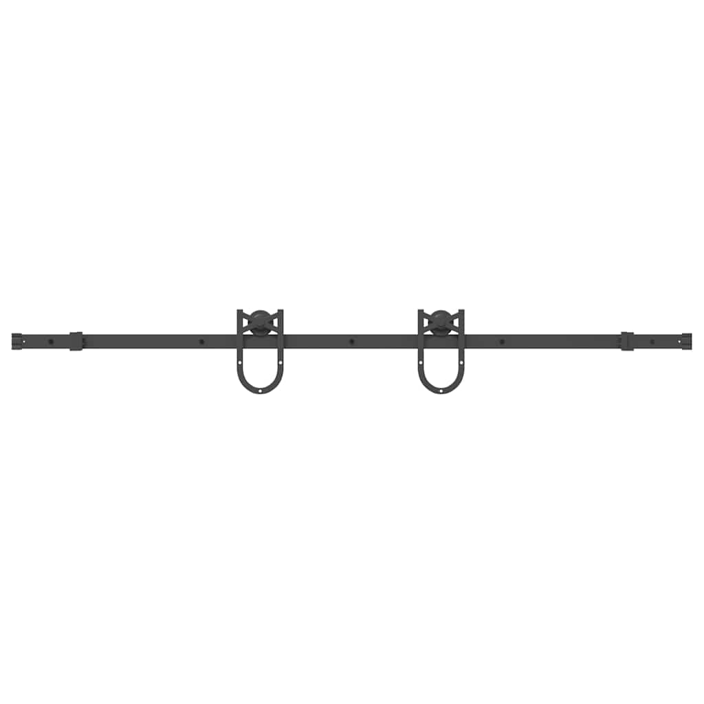 vidaXL System do montażu drzwi przesuwnych, 183 cm, stal, czarny