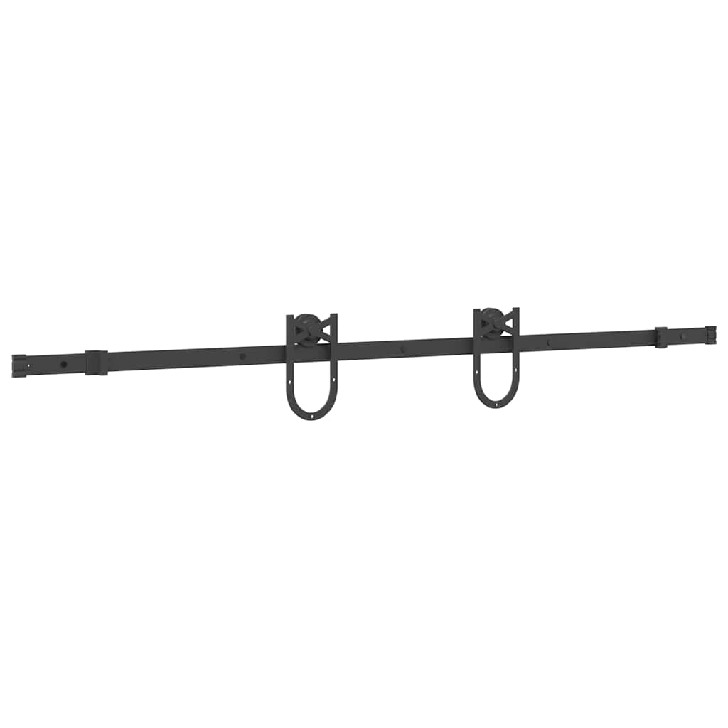 vidaXL System do montażu drzwi przesuwnych, 183 cm, stal, czarny