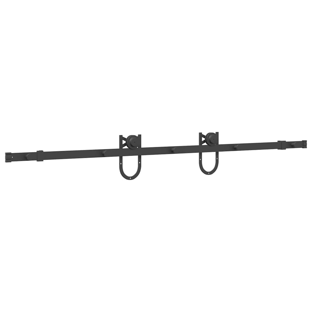 vidaXL System do montażu drzwi przesuwnych, 183 cm, stal, czarny