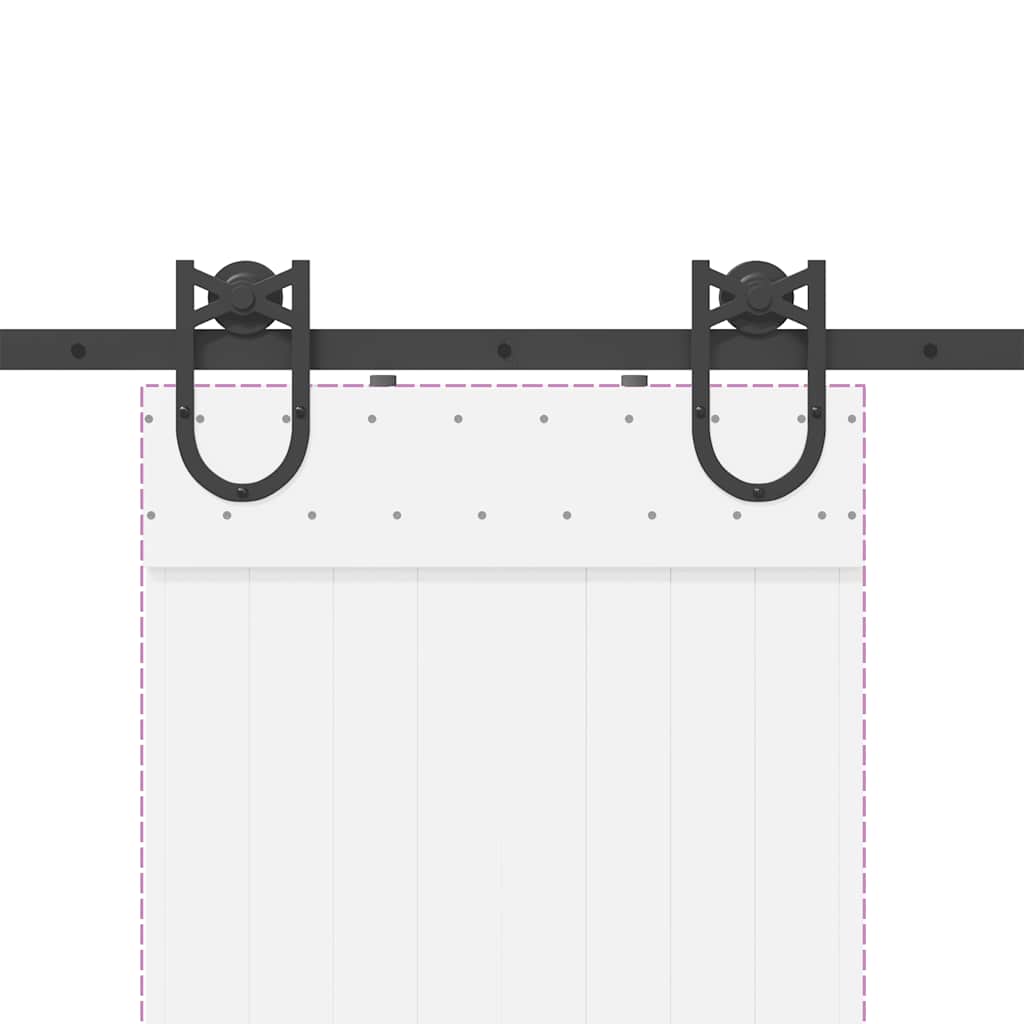 vidaXL System do montażu drzwi przesuwnych, 183 cm, stal, czarny