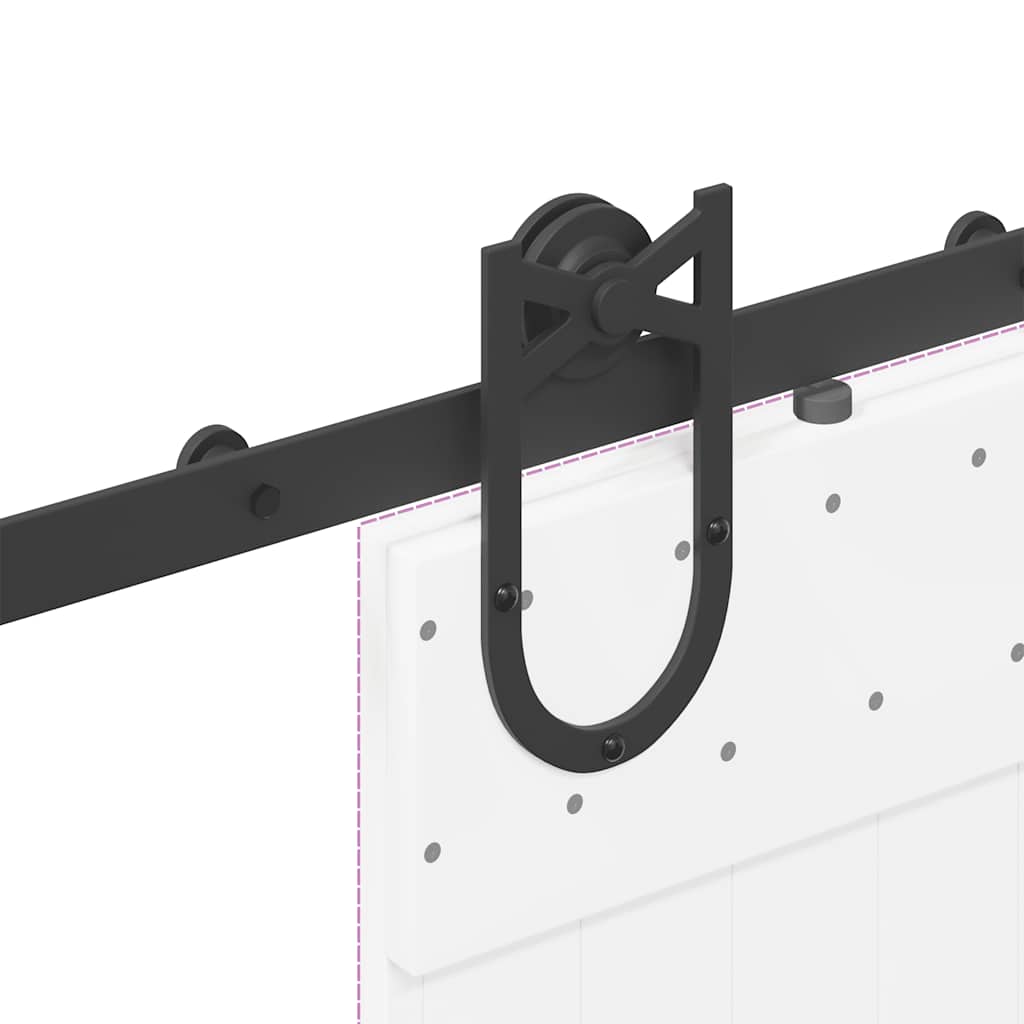 vidaXL System do montażu drzwi przesuwnych, 183 cm, stal, czarny