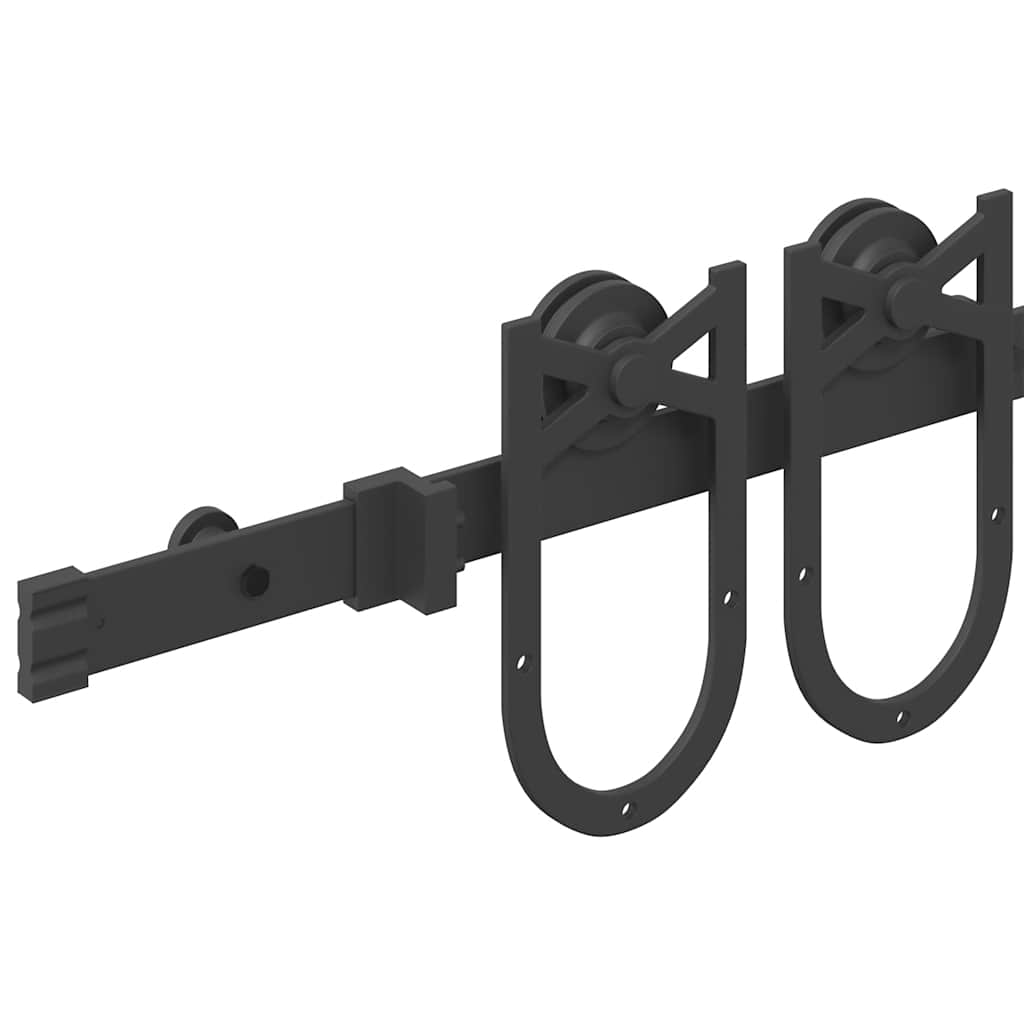 vidaXL System do montażu drzwi przesuwnych, 183 cm, stal, czarny