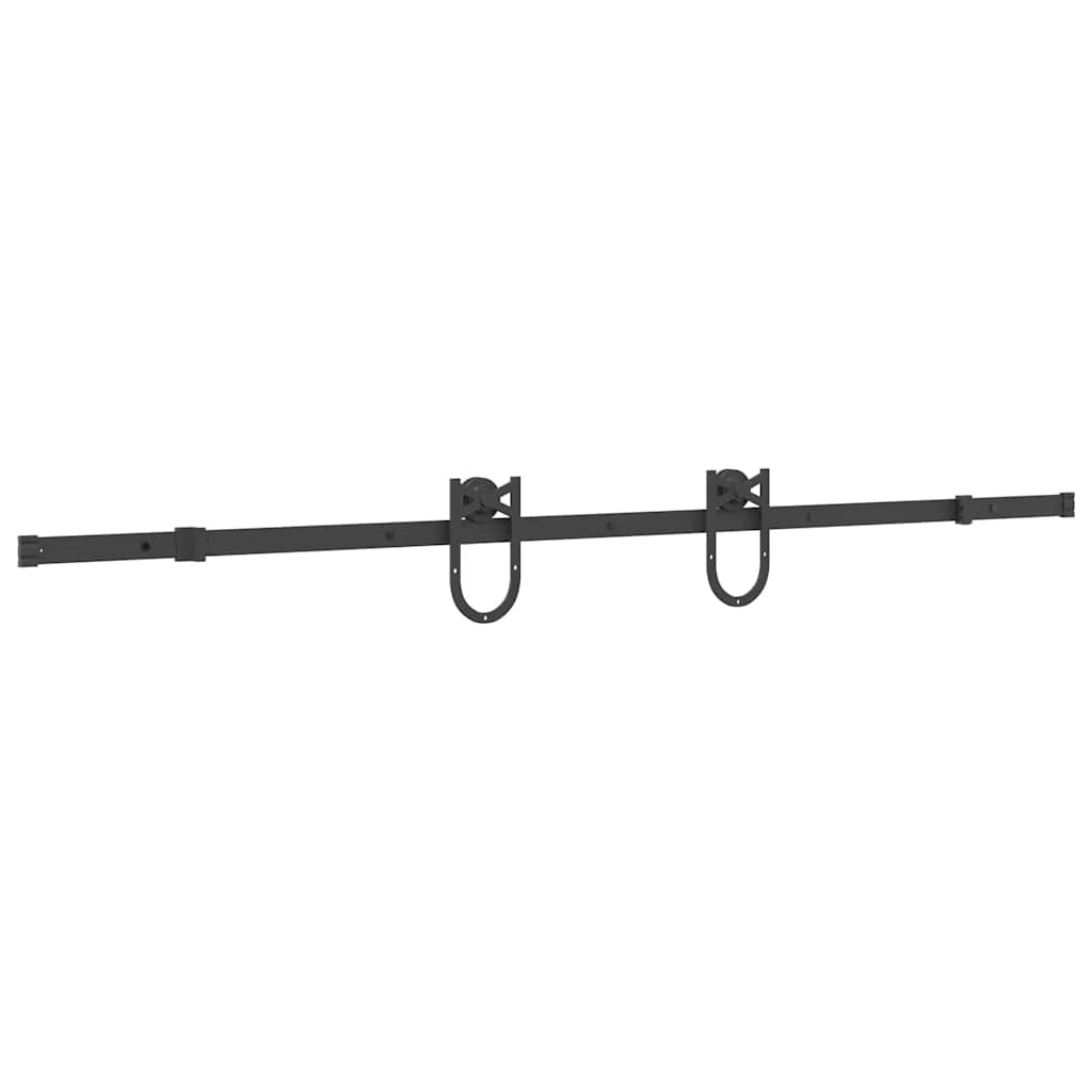 vidaXL System do montażu drzwi przesuwnych, 200 cm, stal, czarny