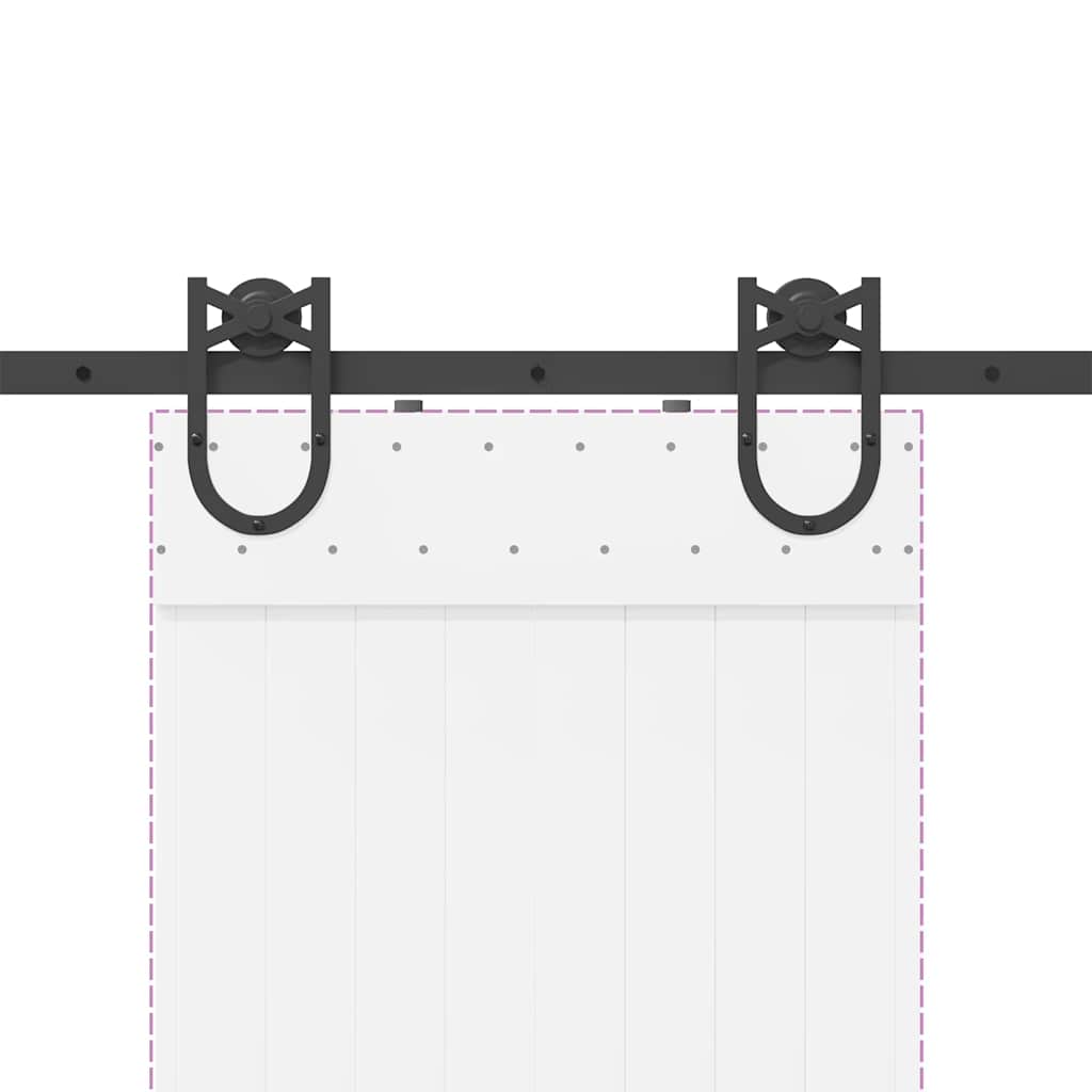vidaXL System do montażu drzwi przesuwnych, 200 cm, stal, czarny