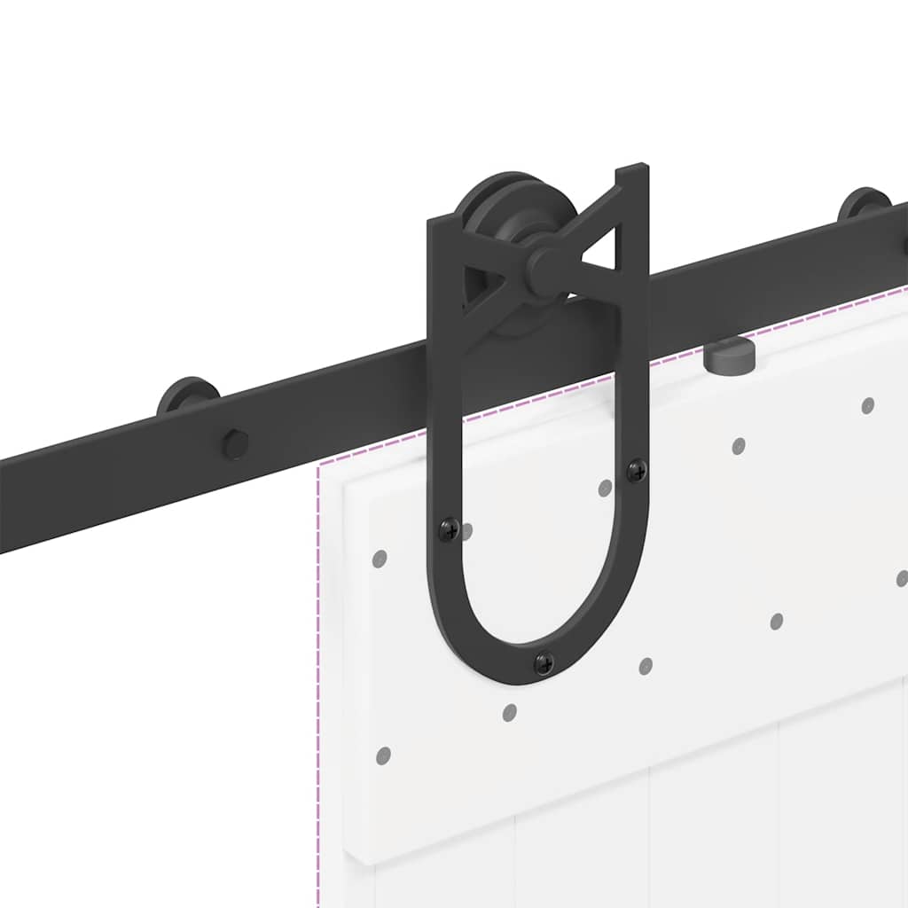 vidaXL System do montażu drzwi przesuwnych, 200 cm, stal, czarny