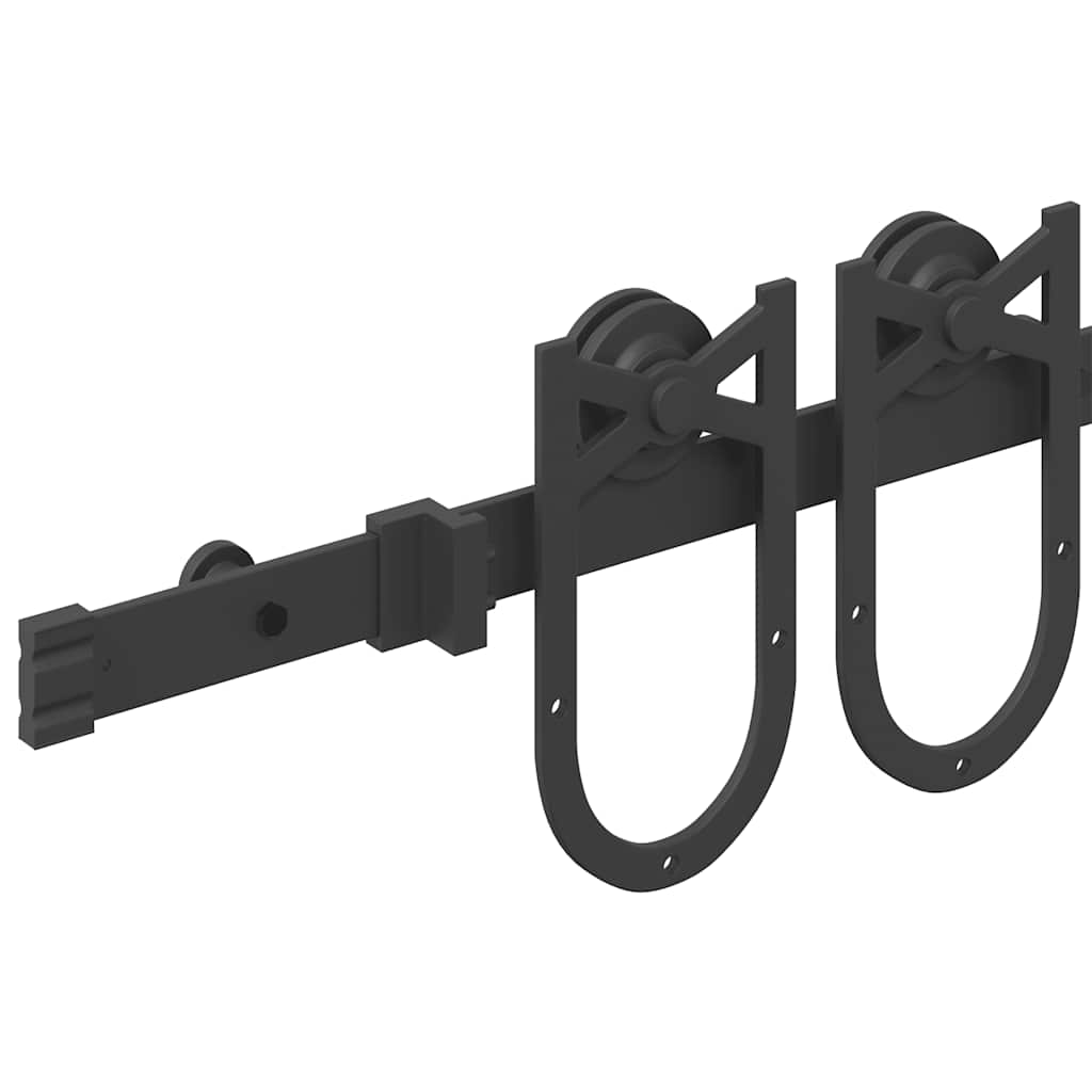 vidaXL System do montażu drzwi przesuwnych, 200 cm, stal, czarny