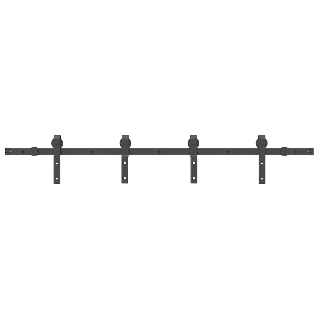 vidaXL System do montażu drzwi przesuwnych, 183 cm, stal, czarny