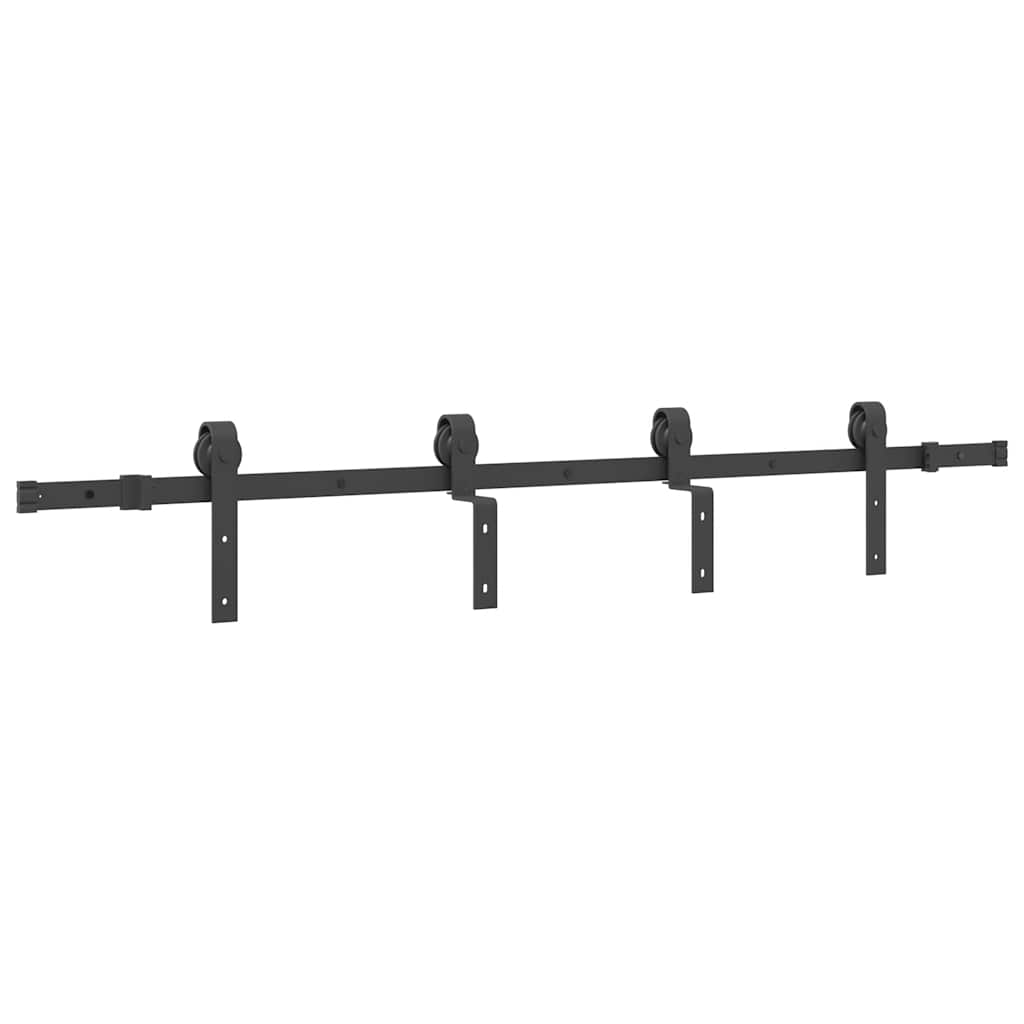 vidaXL System do montażu drzwi przesuwnych, 183 cm, stal, czarny