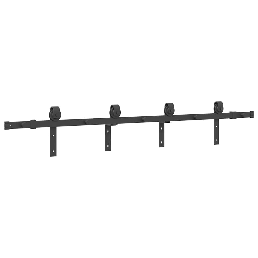 vidaXL System do montażu drzwi przesuwnych, 183 cm, stal, czarny