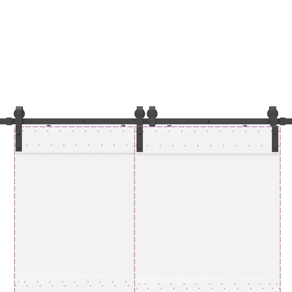 vidaXL System do montażu drzwi przesuwnych, 183 cm, stal, czarny